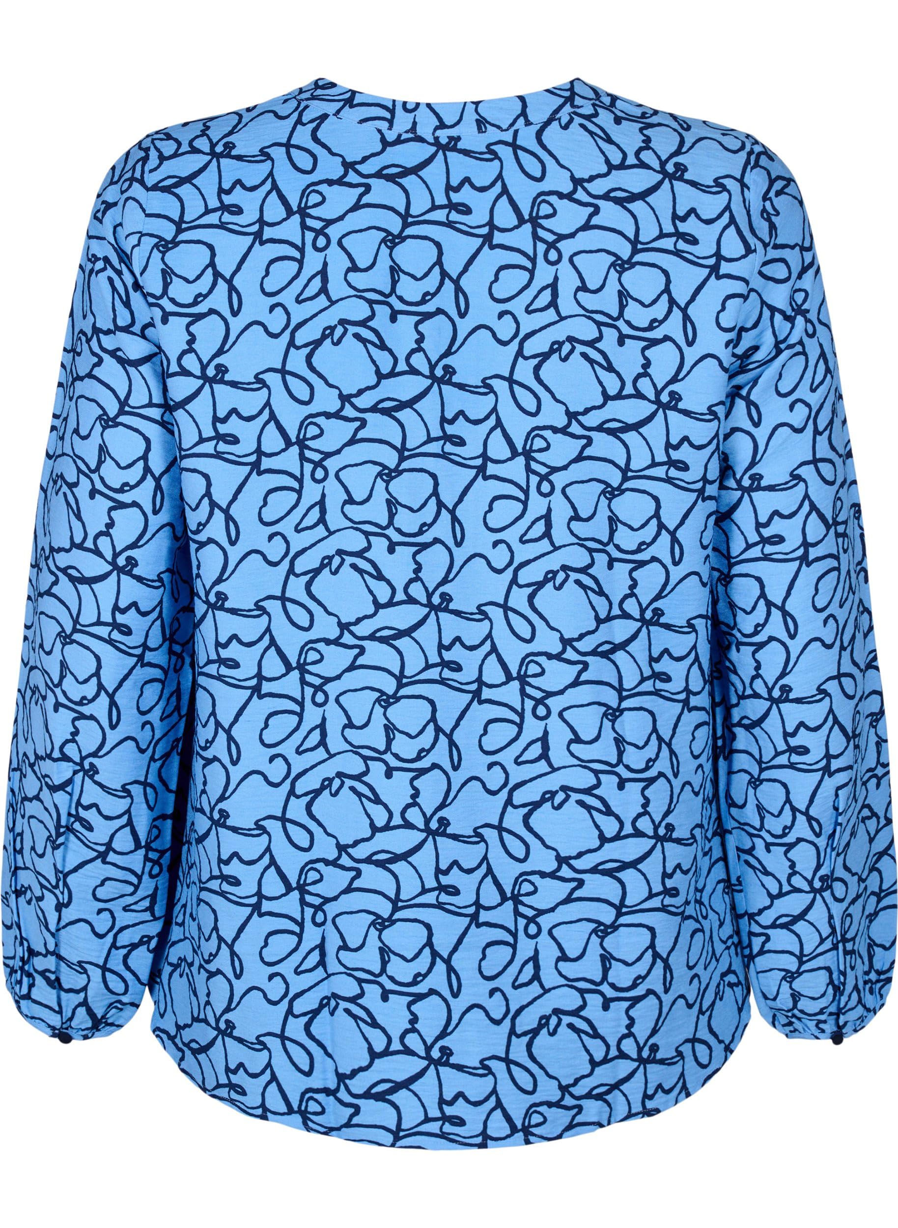 Zizzi Bluse Langarm Druckknöpfe Ecovero-Viskose 42-60