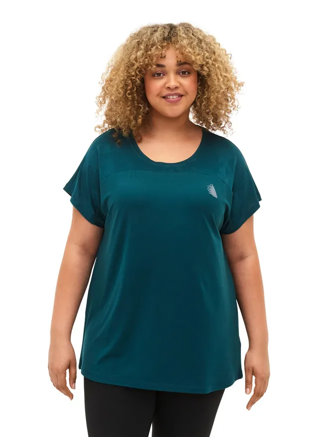 Zizzi Aktiv T-Shirt Damen Rundhals Große Größen