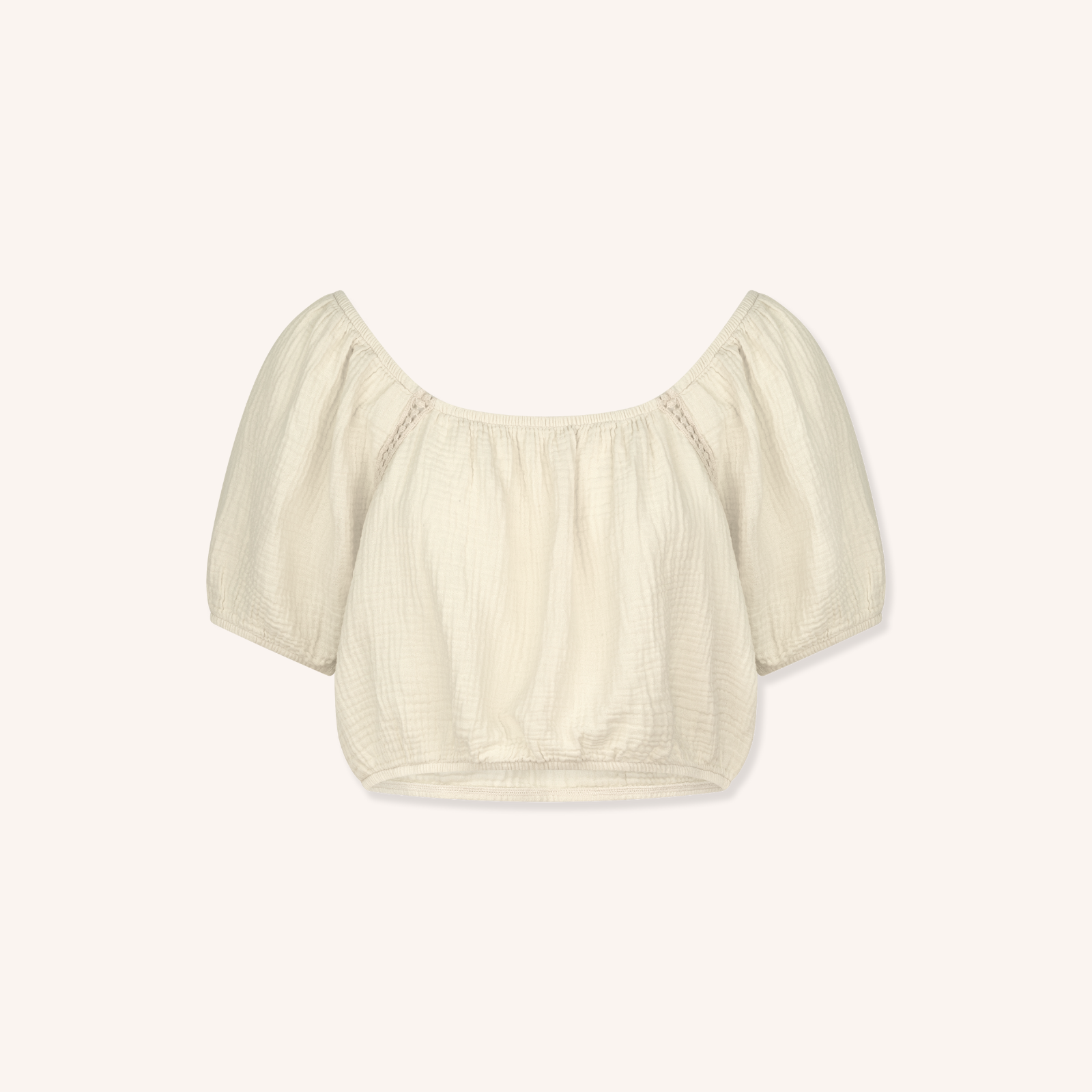NORDLICHT Mailin Musselin Crop Top Rüschenband