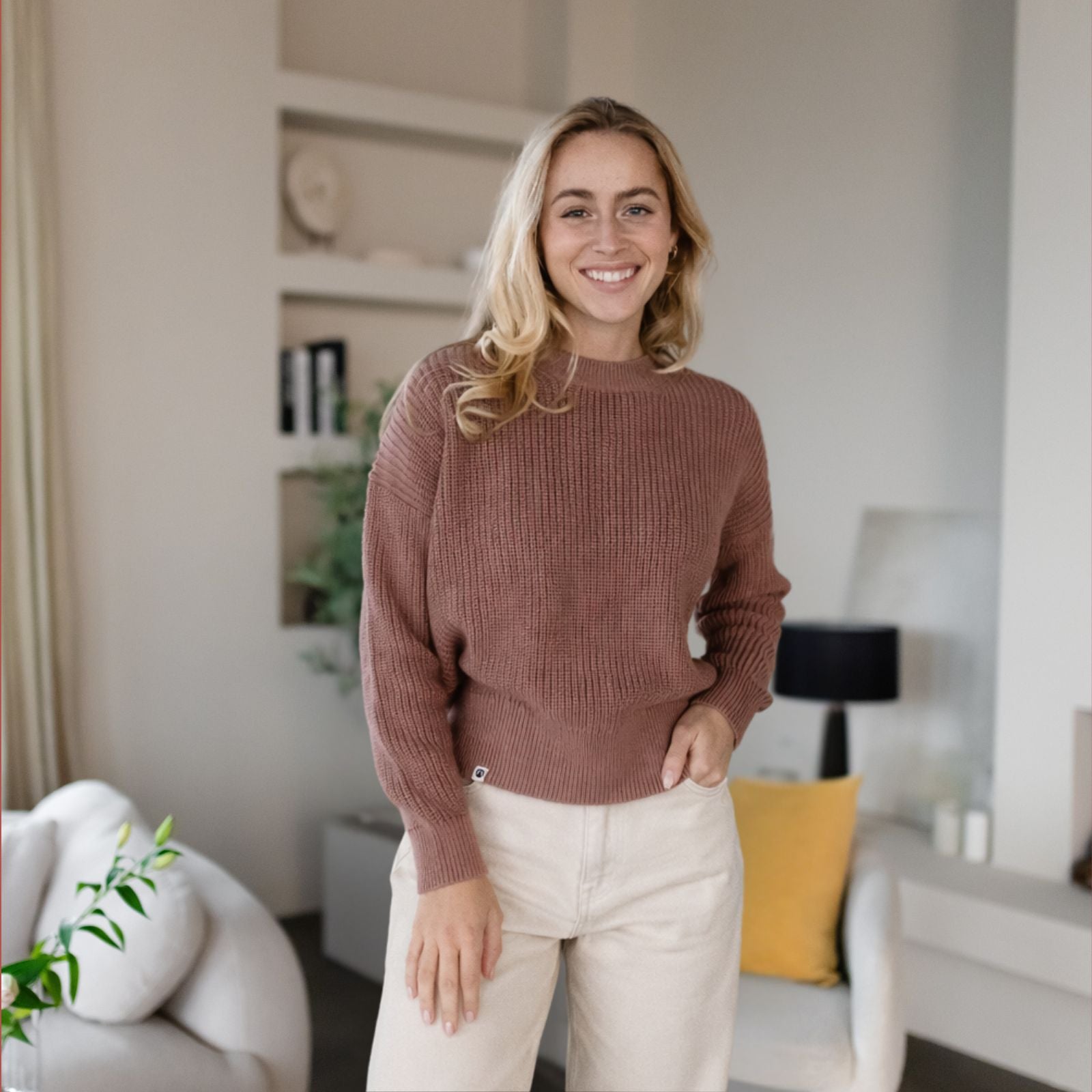 Nordlicht Mara Grobstrick Pullover Altrosa Bio-Baumwolle