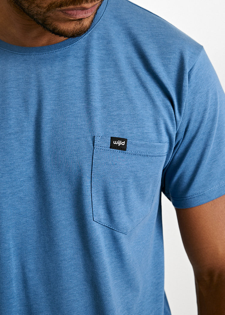 Wijld Woodshirt Alex Pocket Herren T-Shirt Bijout Blue