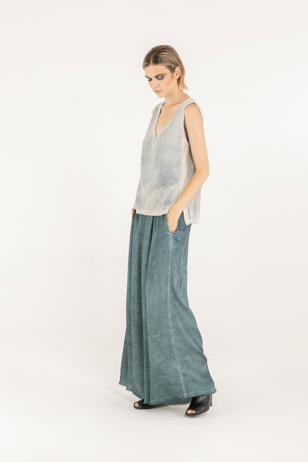 Sanctamuerte Top Tank Top Wende-Top V-Ausschnitt Degradé