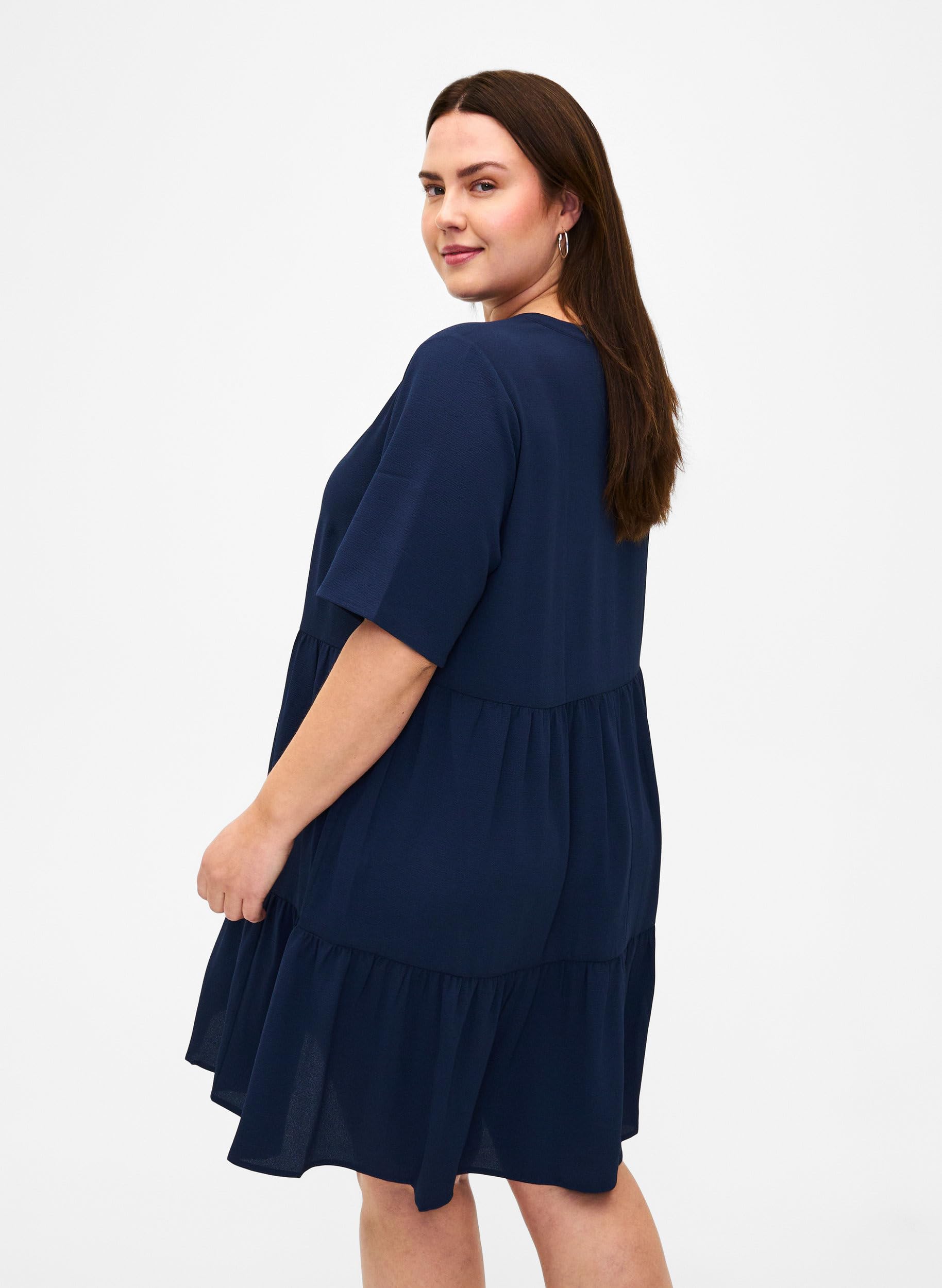 Zizzi Dresses Kleid Kurzarm V-Ausschnitt A-Linie Gr.42-60