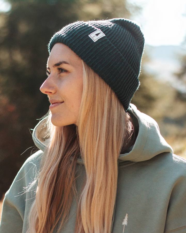 NIKIN Treeanie Ribbed Beanie Petrol Baumwolle Einheitsgröße