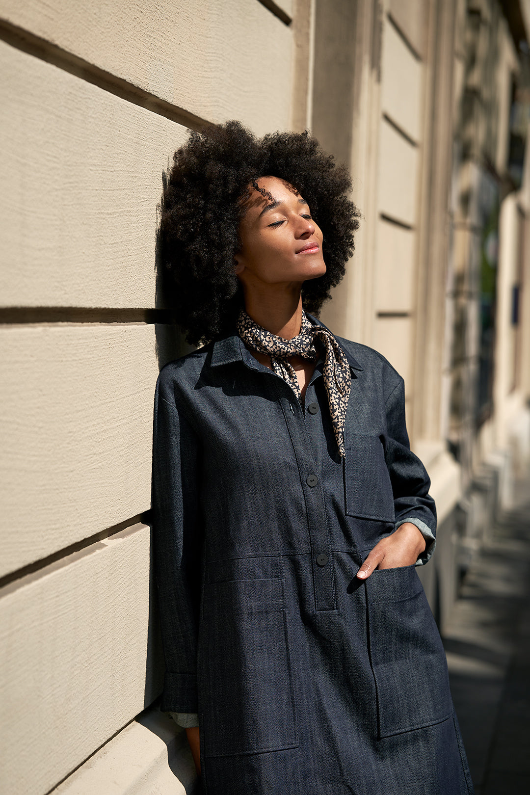 Christiane Strobel FABIENNE Hemdblusenkleid Denim Oversized
