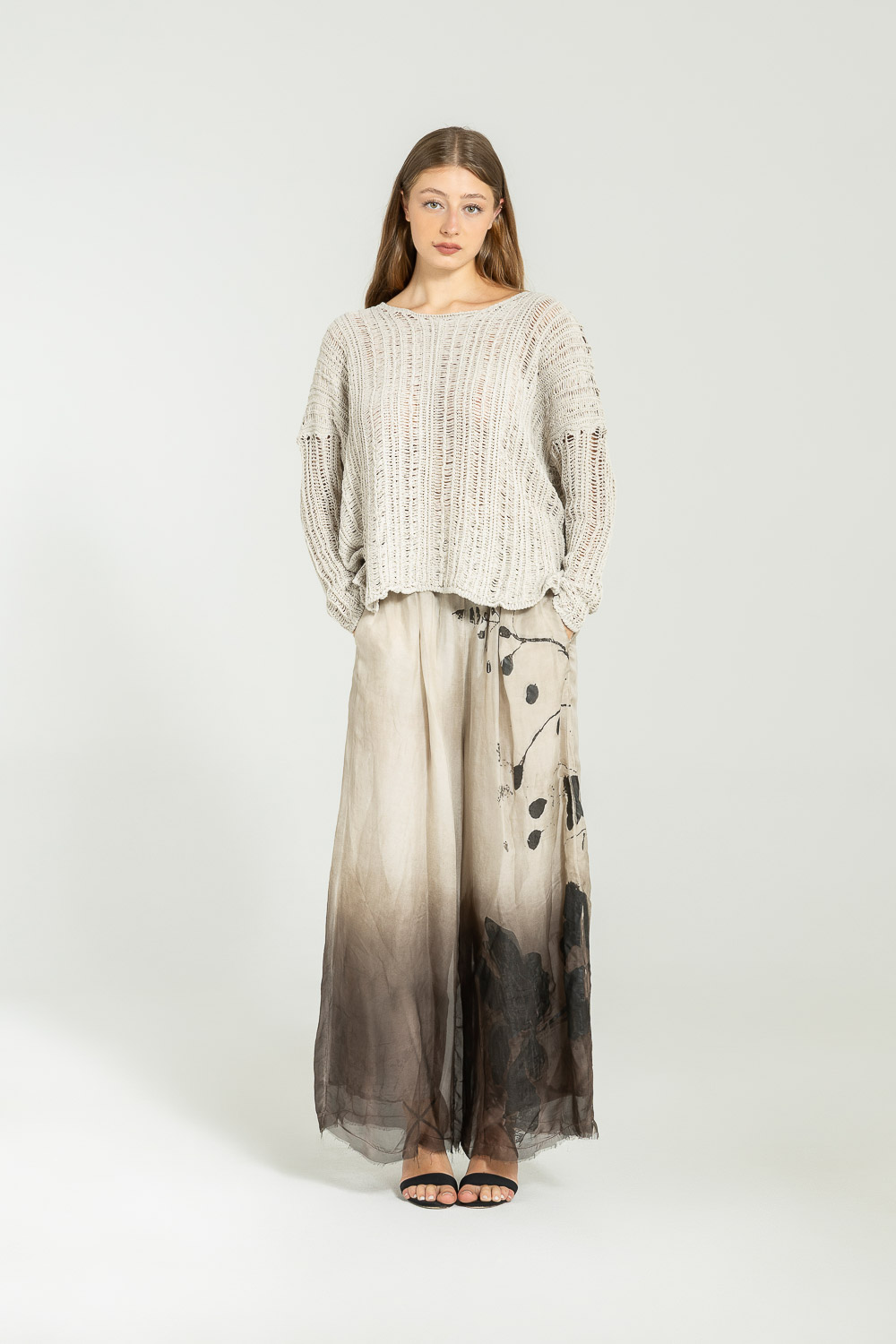Sanctamuerte Maglieria Pullover Rundhals Baumwolle Weit