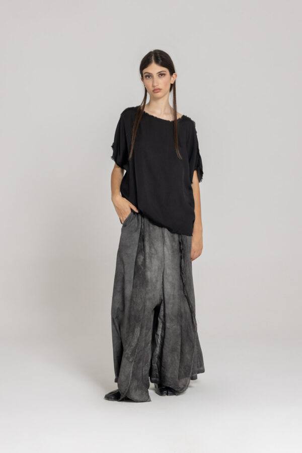 Sanctamuerte T-Shirt Over Girocollo Shirt Viskosesatin Kurzarm