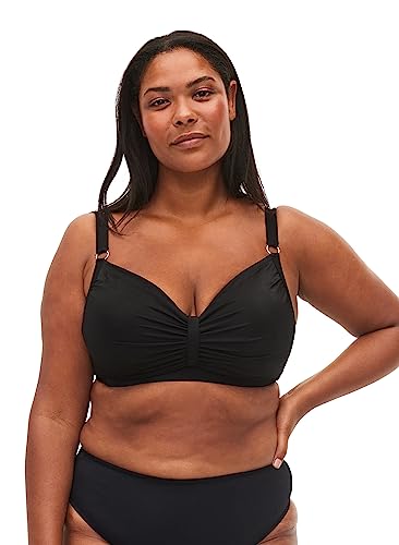 Swim by Zizzi Bikini-BH Bügel Drapierung Gr 42 Schwarz