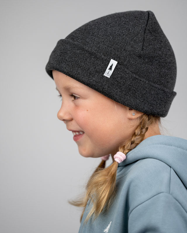 NIKIN Treeanie Kids Kindermütze Black Mel Baumwolle-Mix