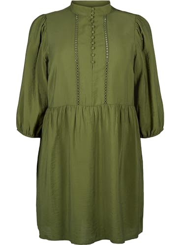 Zizzi Hemdkleid Viskose 3/4-Ärmel große Größen Spitze