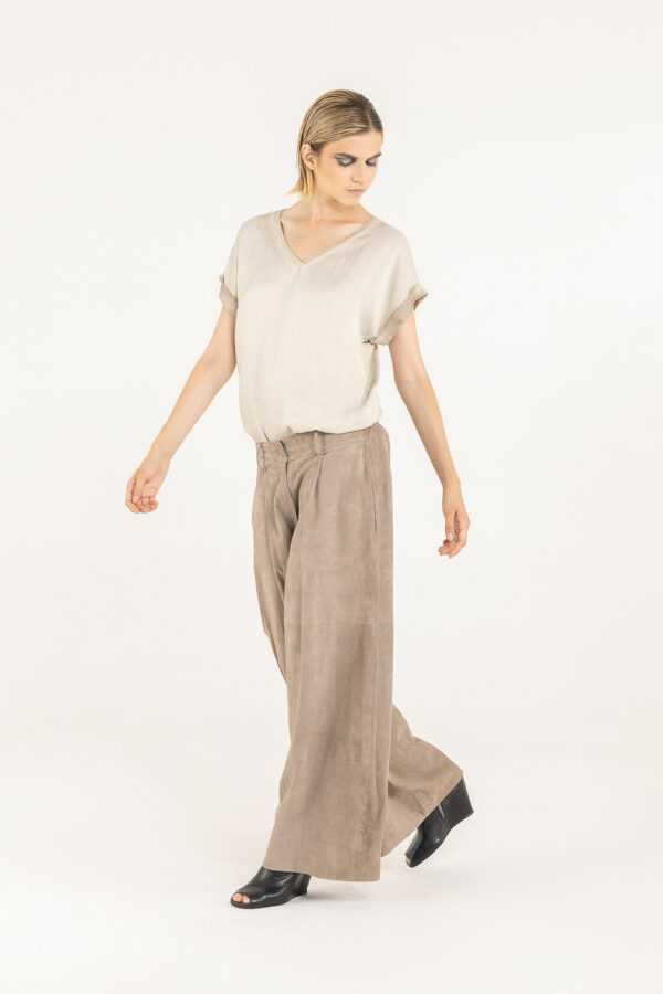 Sanctamuerte Pantaloni Palazzo Hose Echt-Wildleder Weit