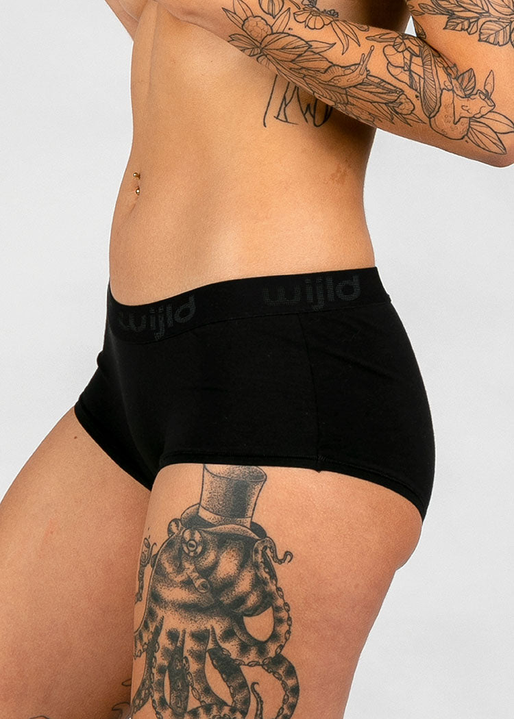 Wijld Hipster Black Damen Slip Schwarz Lyocell