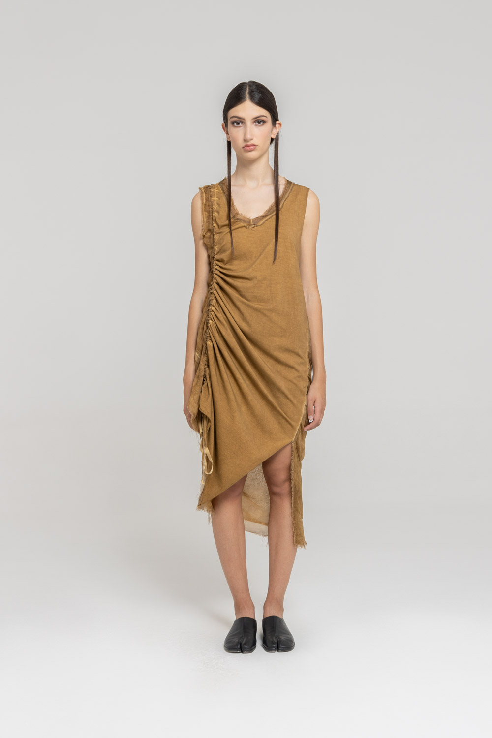 Sanctamuerte Abiti Abito Lungo Smanicato Kleid Baumwolle