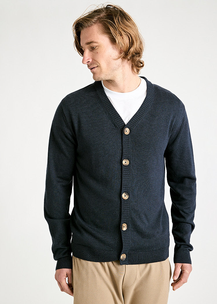 Wijld Samuel Strick-Cardigan Herren Blue Indigo
