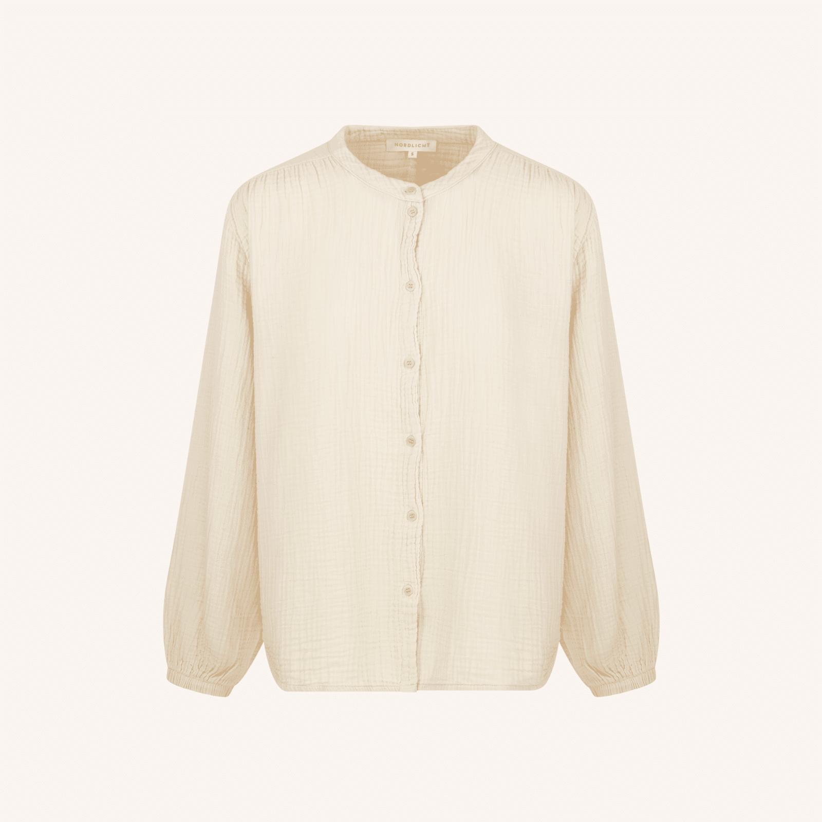 NORDLICHT Clara Musselin Bluse kragenlos Bio-Baumwolle