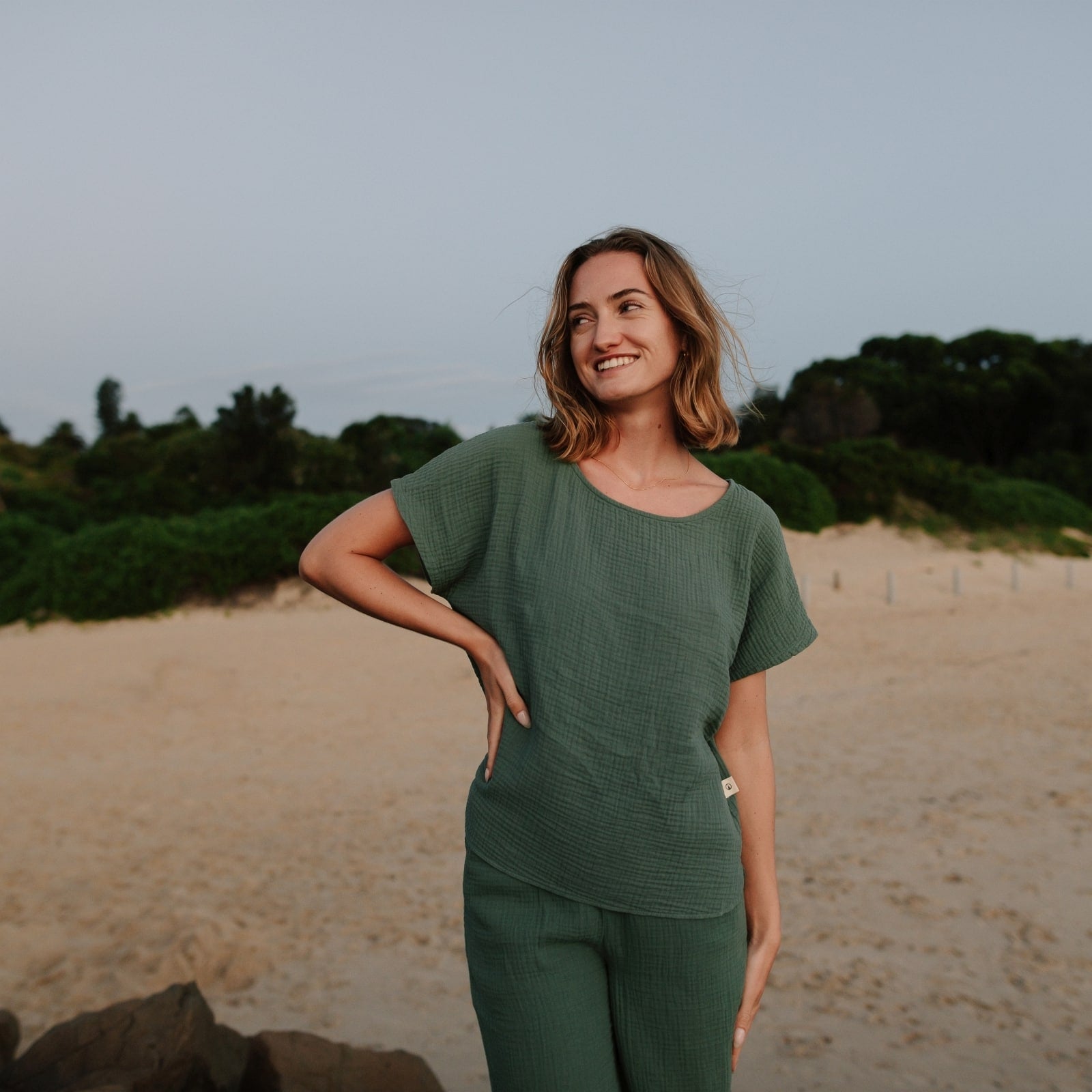 NORDLICHT Ida Musselin T-Shirt Bio-Baumwolle Locker