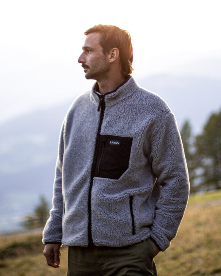 NIKIN TreeFleece Teddy Relaxed Jacket Teddyjacke Grey Mel