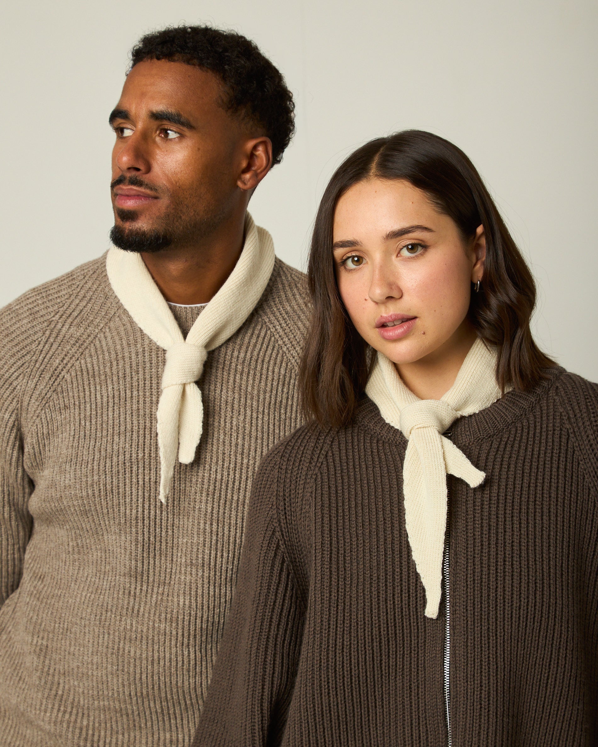 Peregrine Merino Krawatte Strickkrawatte Creme
