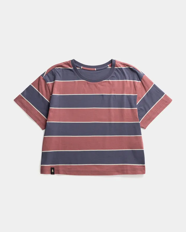 NIKIN TreeShirt Striped T-Shirt Dark Ink-Blush Oversize