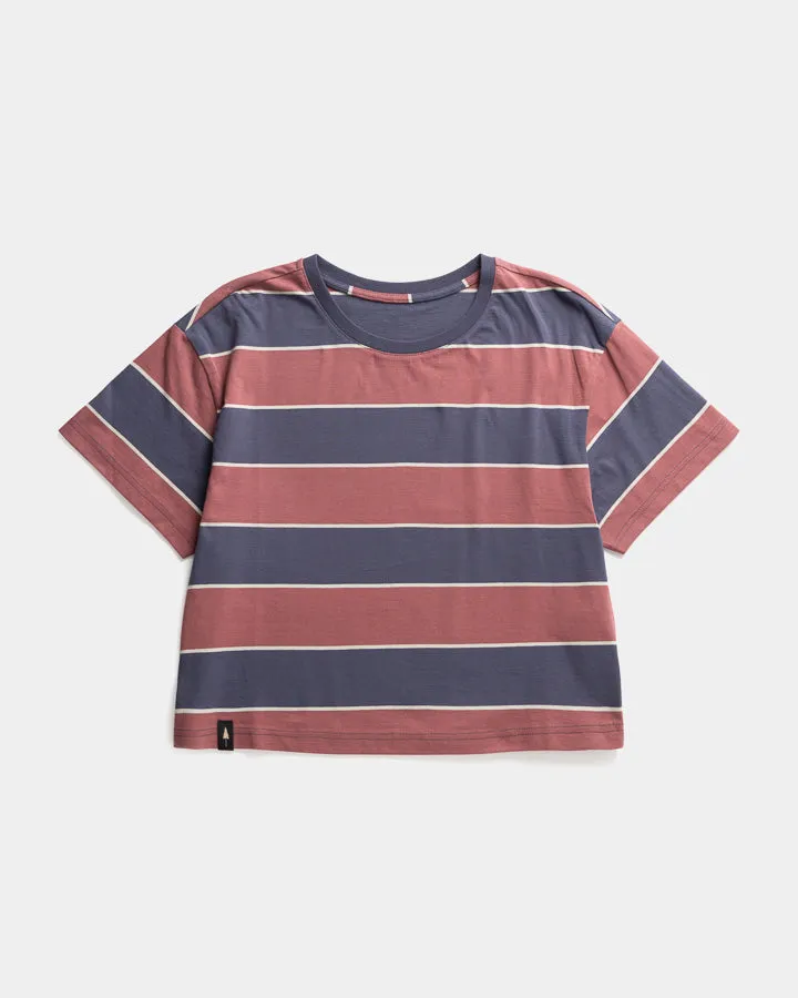 NIKIN TreeShirt Striped T-Shirt Dark Ink-Blush Oversize