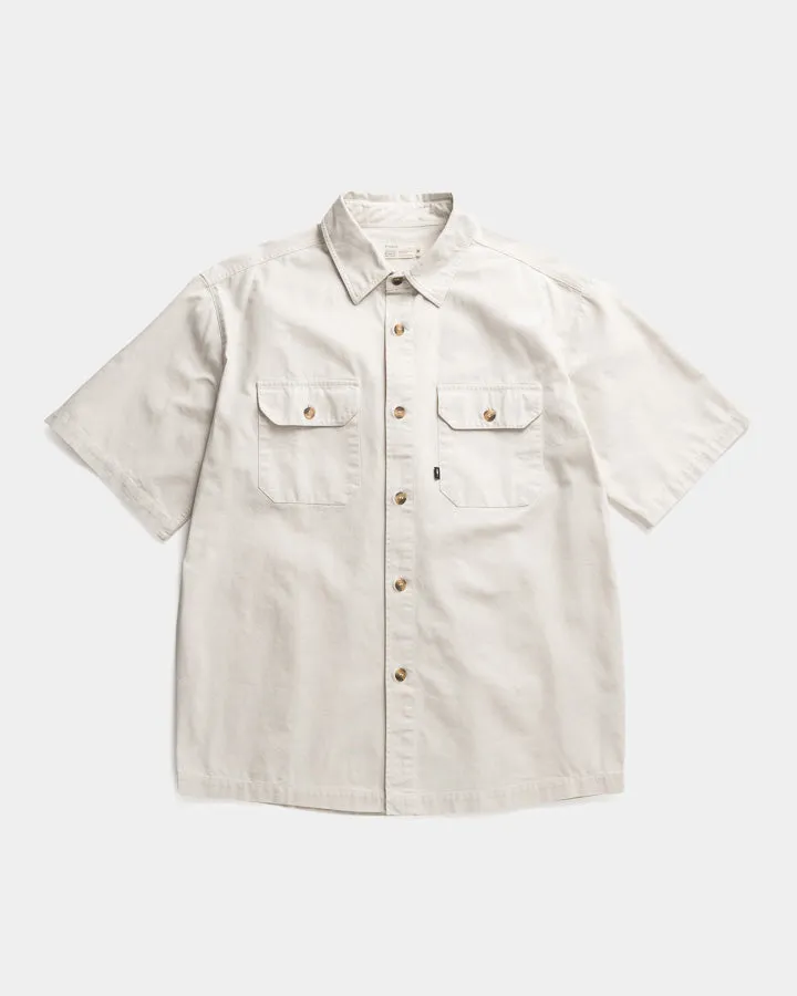 NIKIN TreePlanter Overshirt Workwear Shortsleeve White Sand Hemd