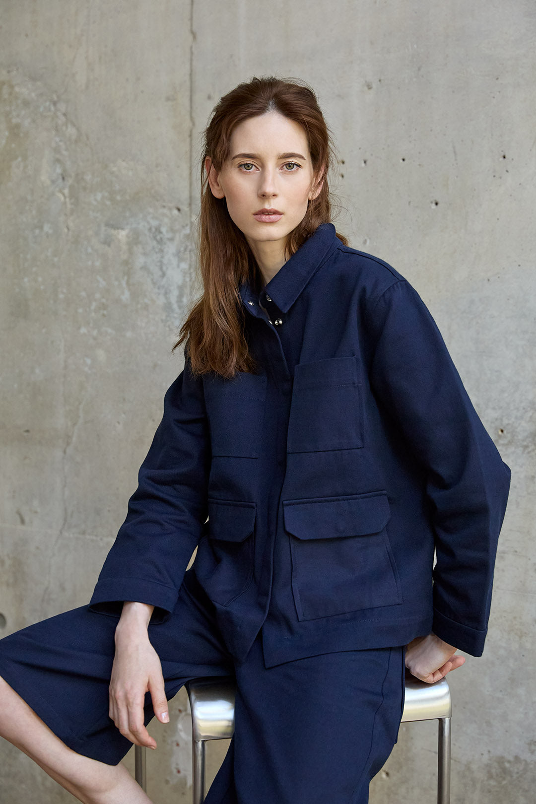 Christiane Strobel MARLENE Workwear Jacke Bio-Baumwolle Navy