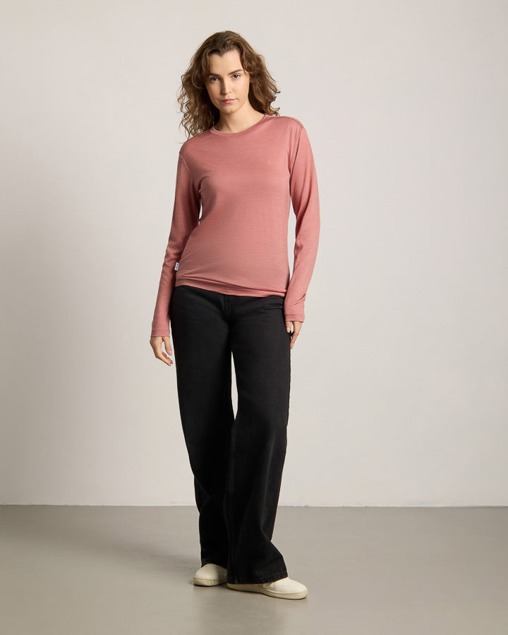 NIKIN TreeShirt Longsleeve Wool Slim Langarmshirt Salmon Rose Mel