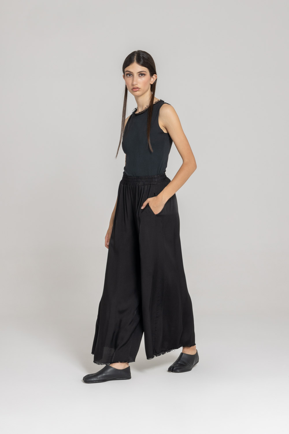 Sanctamuerte Pantaloni Palazzo Hose Viskose-Satin