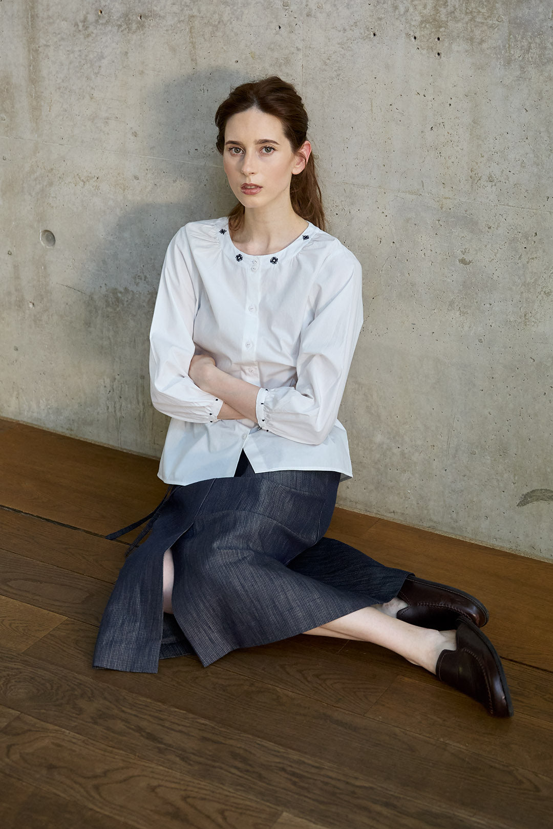 Christiane Strobel Oberteile VIOLA Bluse Bio-Baumwolle Stick
