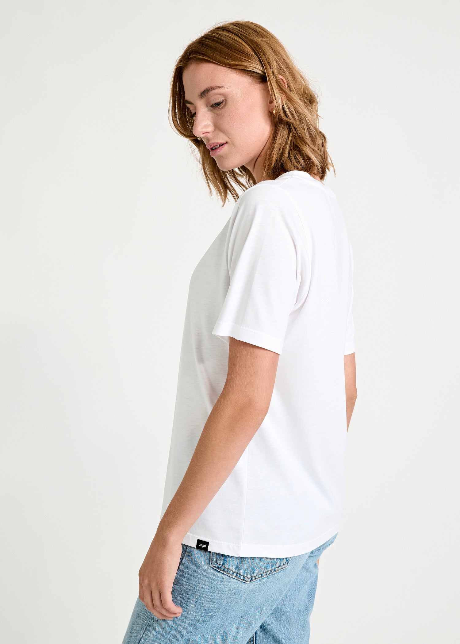 Wijld Frida Woodshirt Bright White Damen Basic T-Shirt