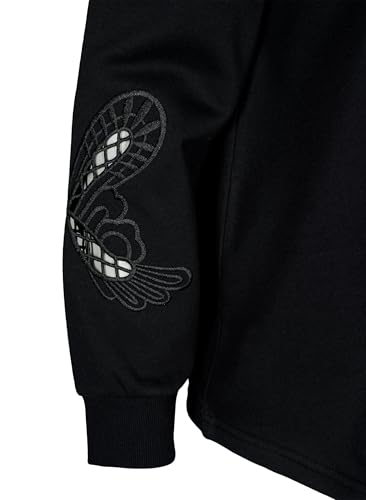 Zizzi Sweats Sweatshirt Stickerei Cut-Outs große Größen