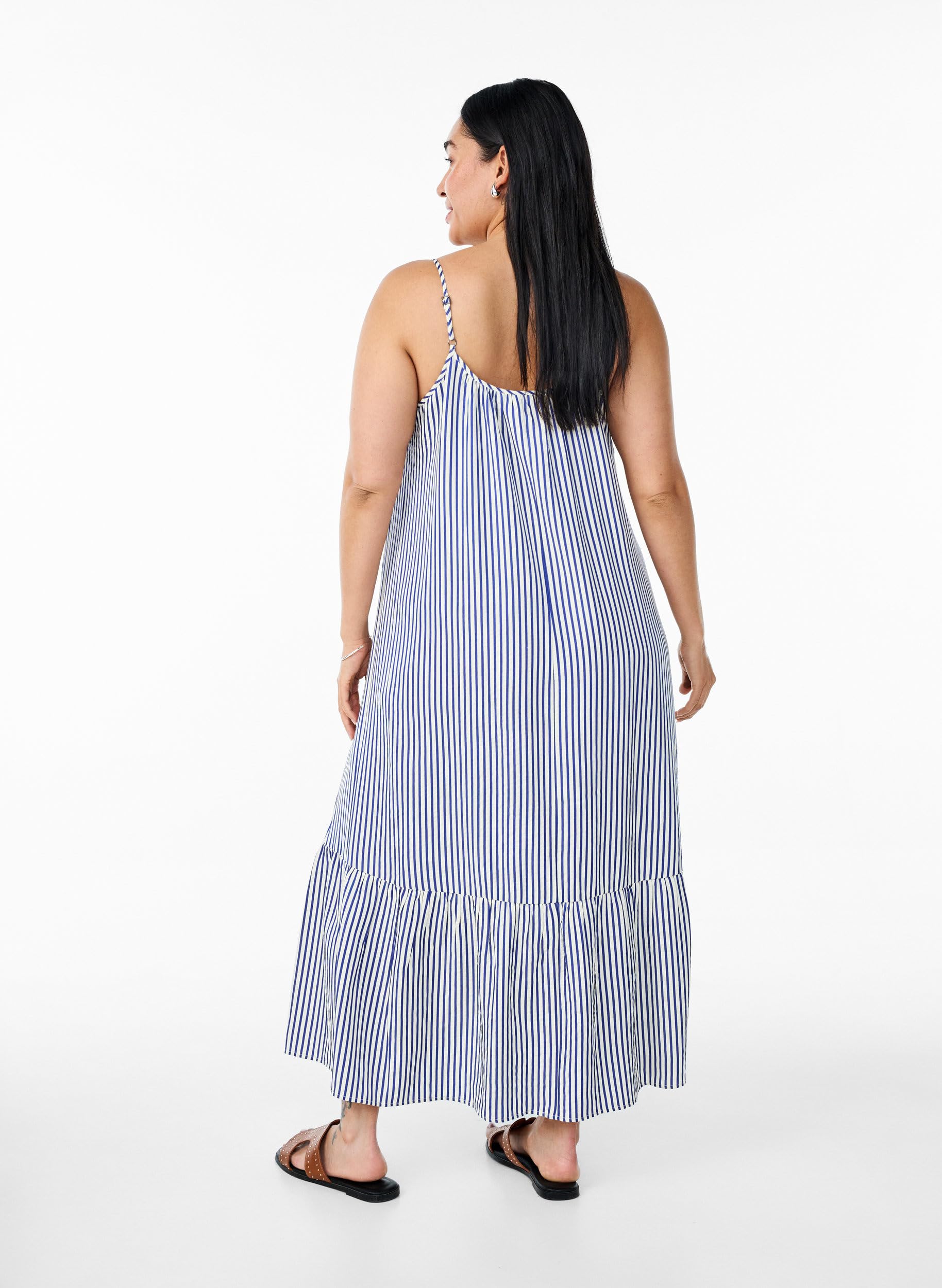 Zizzi Midikleid Streifen Spaghettiträger Gr.42-60