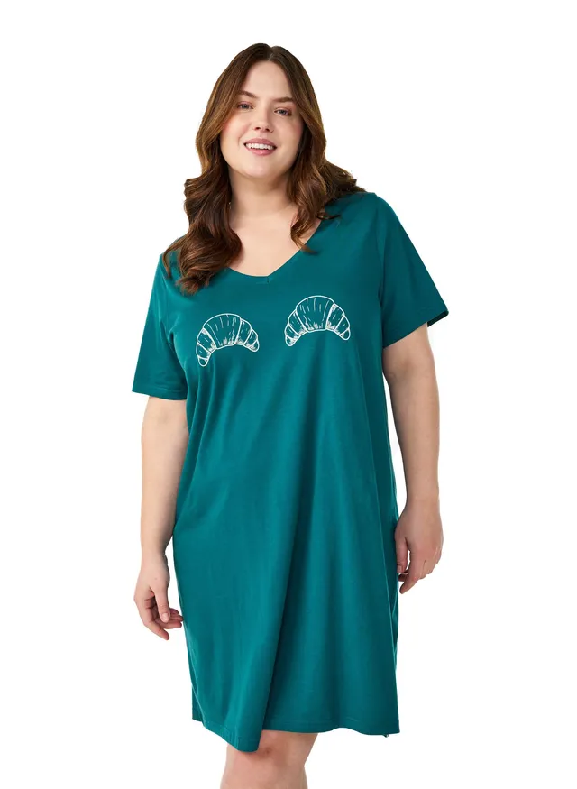Zizzi Nightwear Nachthemd Bio-Baumwolle kurzarm 42-60