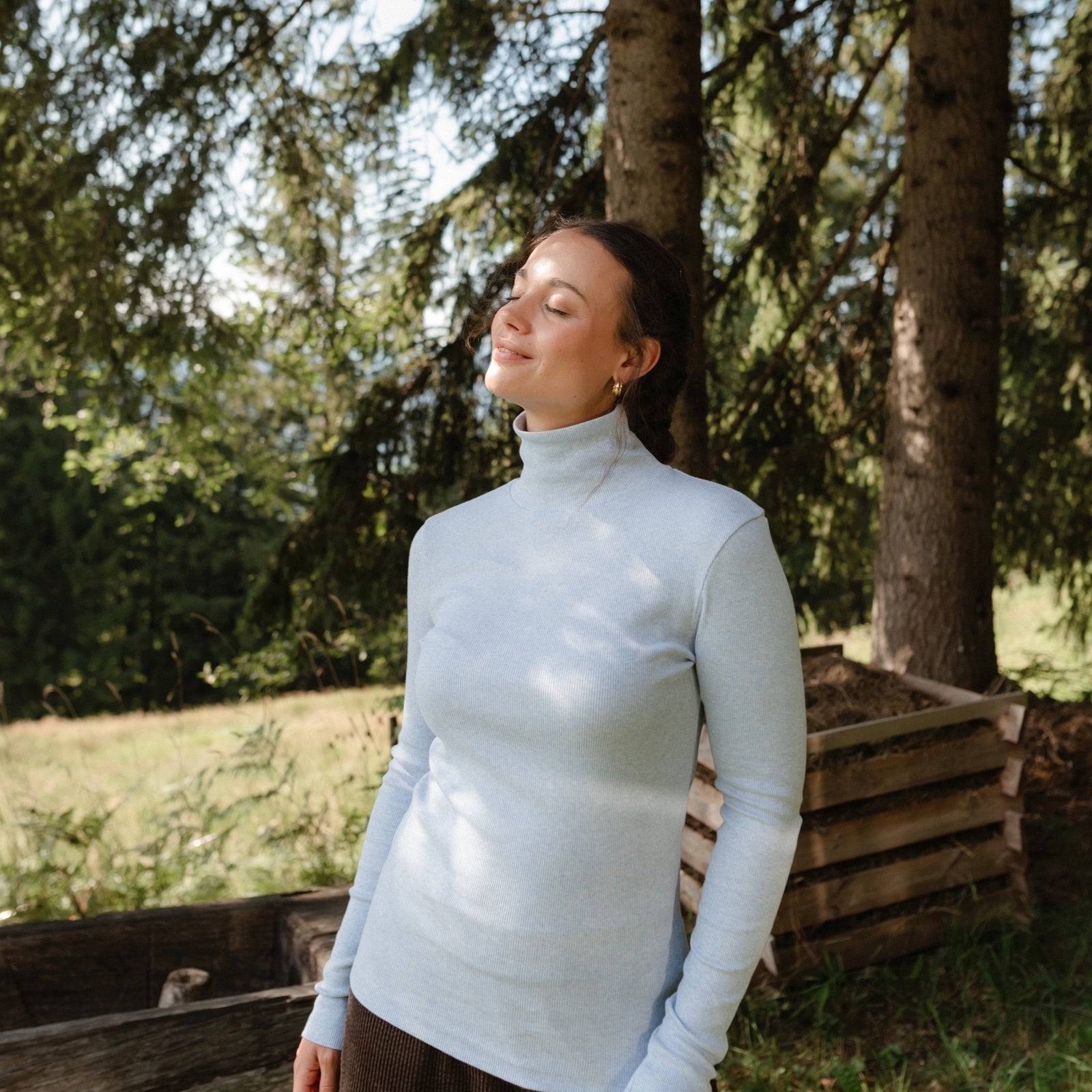 Nordlicht Dana Ripp Rollkragenshirt Hellblau S Jersey