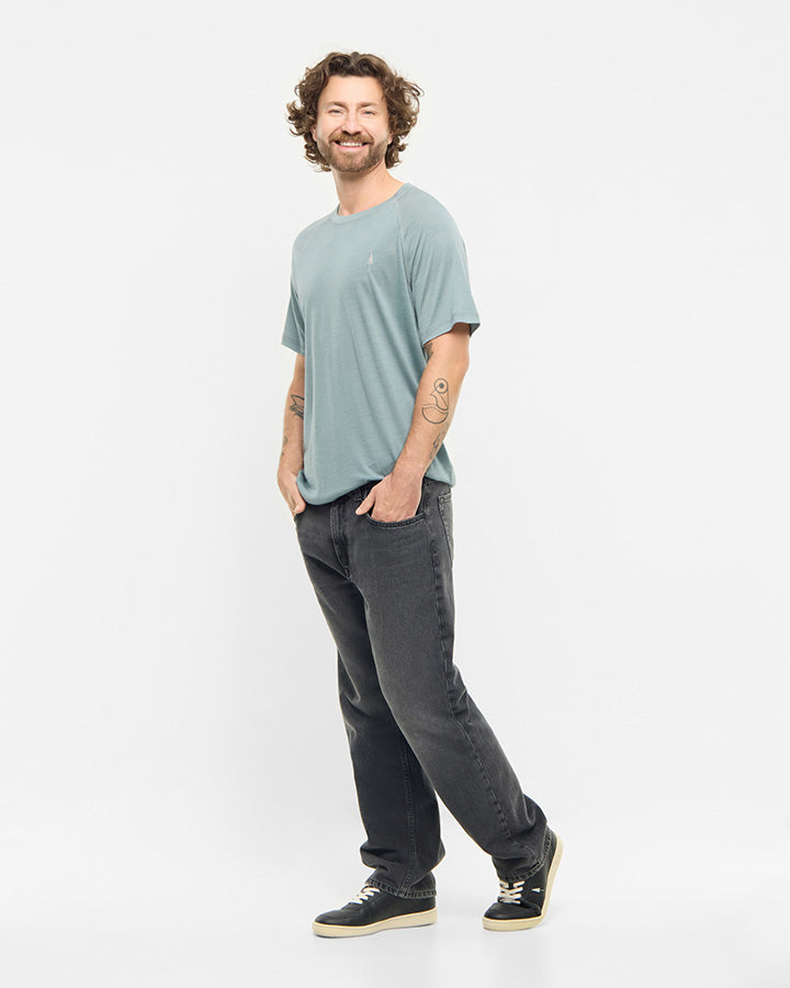 NIKIN TreeShirt Wool T-Shirt Elemental Blue Mel Merinowolle