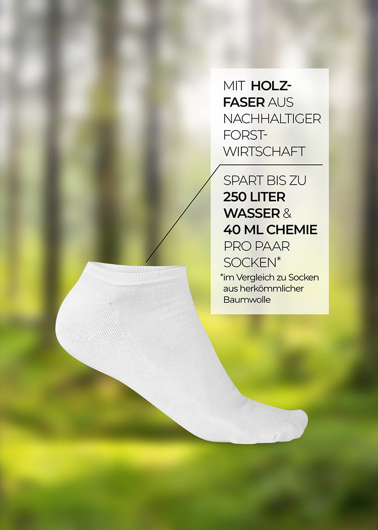 Wijld Woodsocks Bright White Sneakersocken Holzfaser