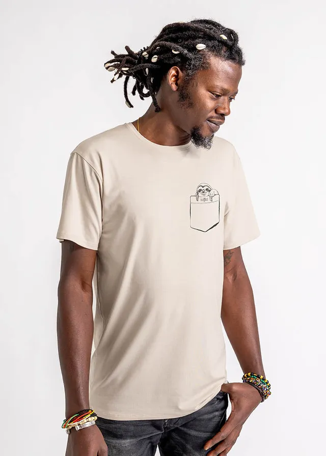 Wijld Timo Pocketsloth T-Shirt Brusttasche Print Holz