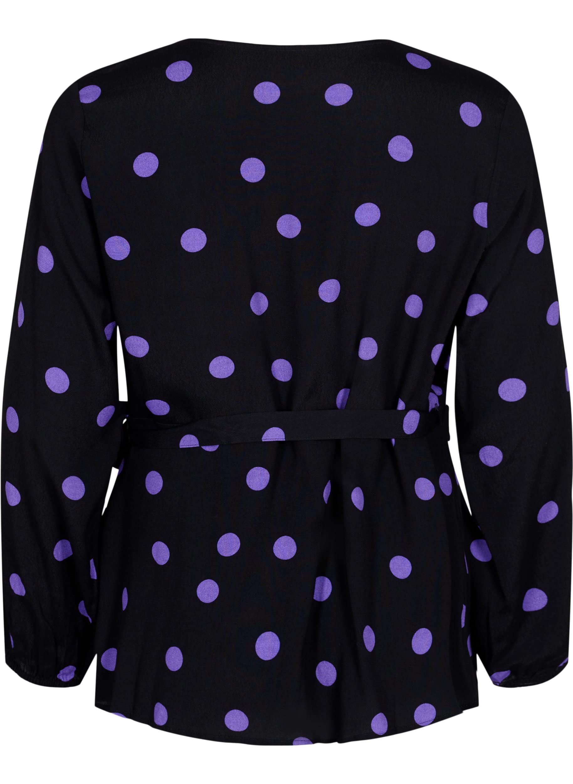 Zizzi Wickelbluse Damen V-Ausschnitt Punkte Viskose