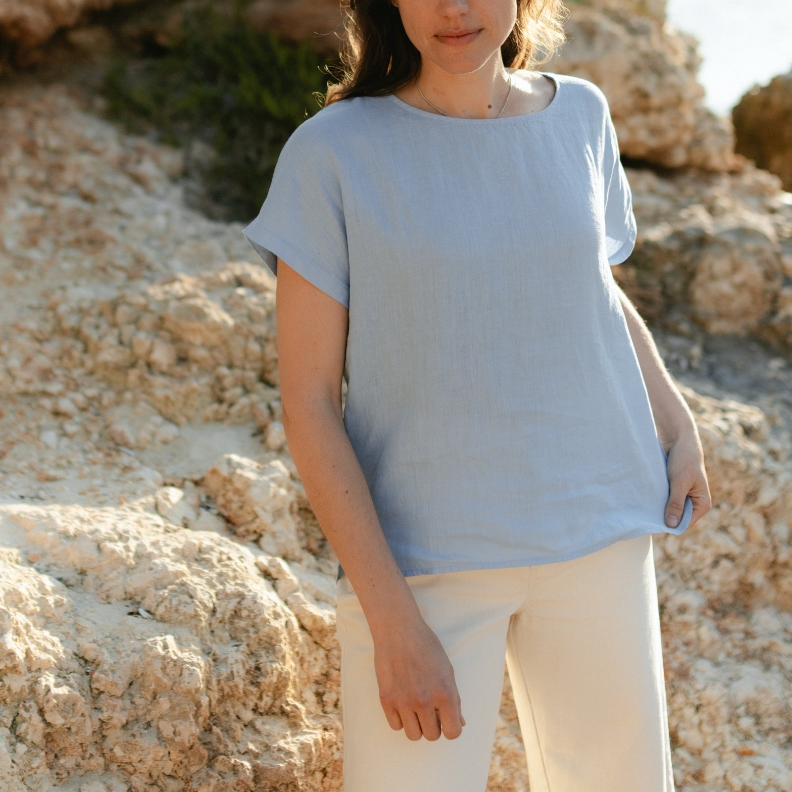 Nordlicht Ida Leinen T-Shirt Blau S 100% Leinen