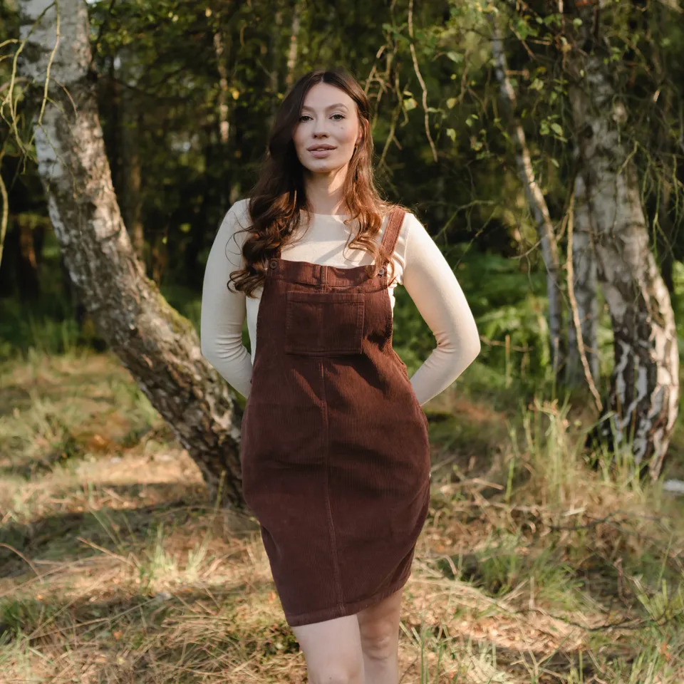 NORDLICHT Mika Cord Latzkleid Braun Gr. M