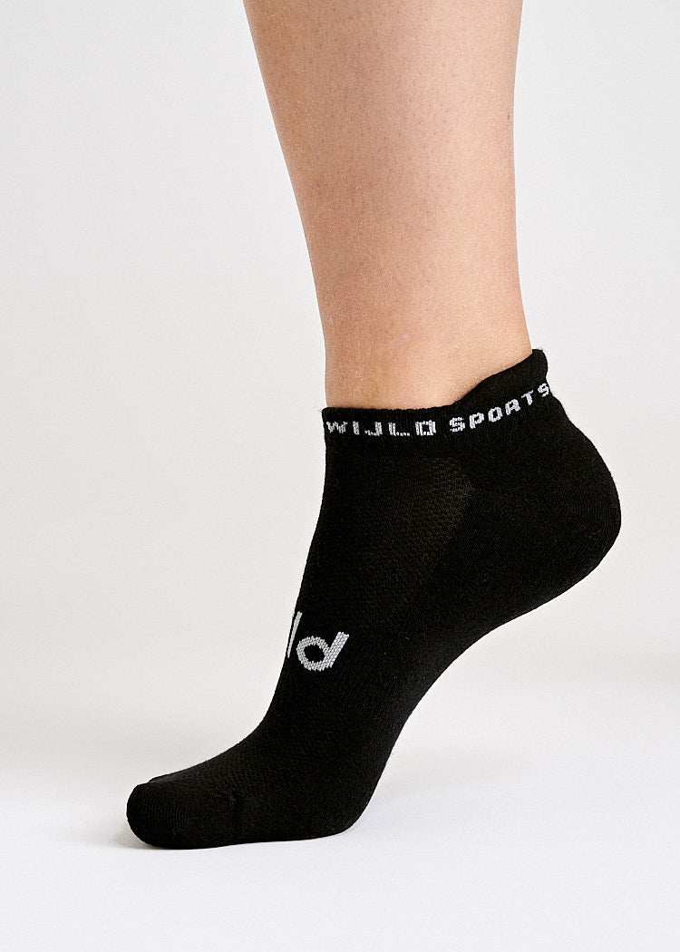 Wijld Socks Woodsocks Sneaker Sportsocken Schwarz Lyocell