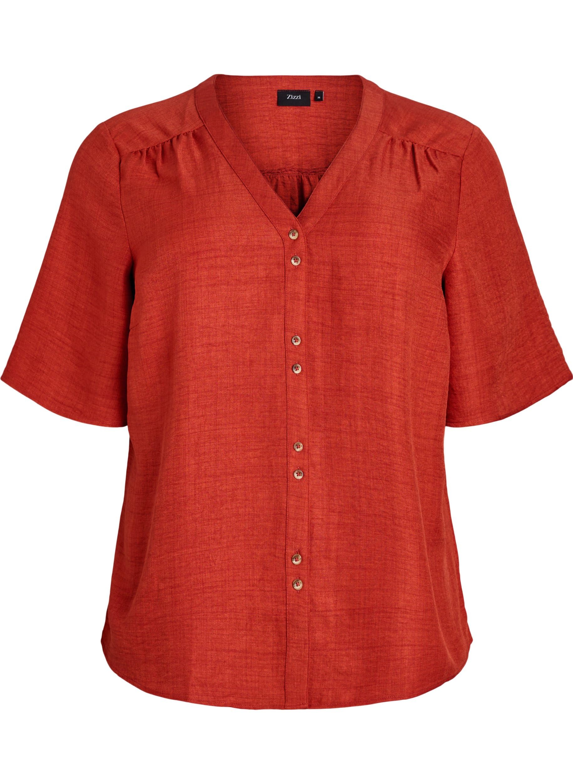 Zizzi Blouses Hemdbluse Große Größen 42-60 V-Ausschnitt