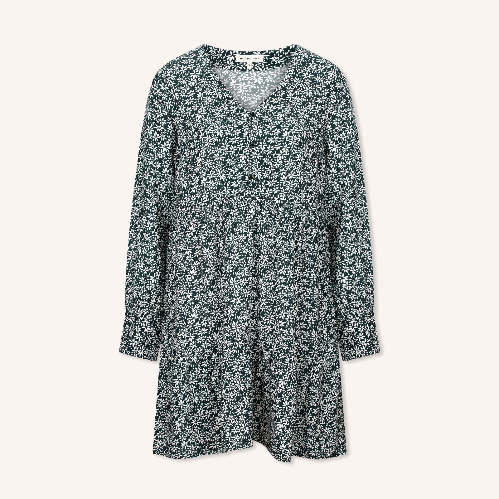 NORDLICHT Ami Kleid Blumenmuster grün Ecovero