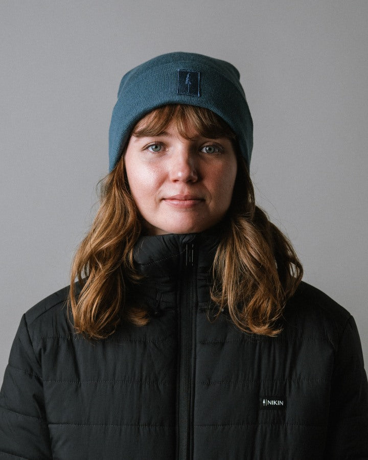 NIKIN Treeanie Classic Patch Beanie Baumwolle Steel Blue