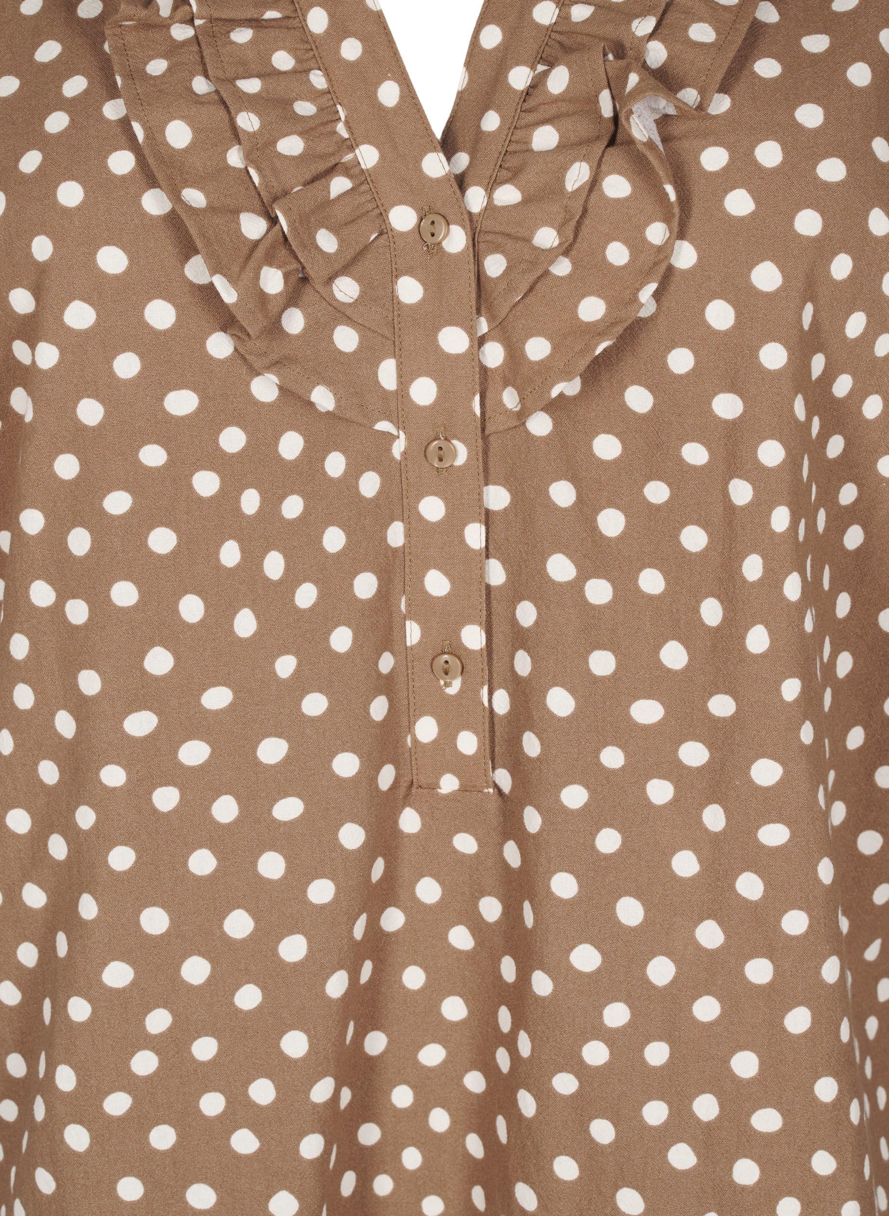 Zizzi Bluse Baumwolle 3/4-Ärmel Print große Größen