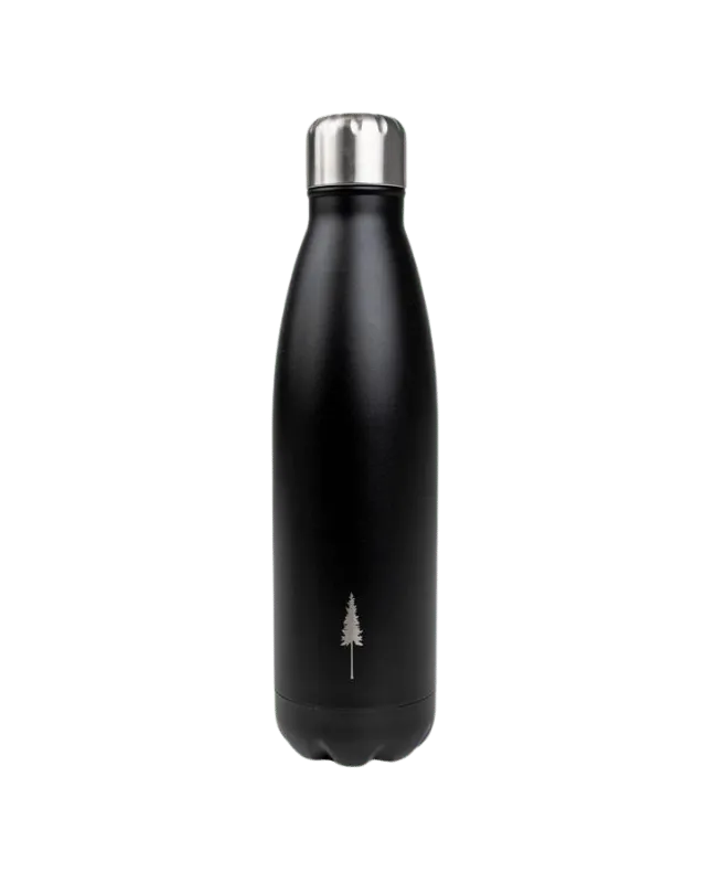 NIKIN TreeBottle Trinkflasche Schwarz 500ml Edelstahl isoliert