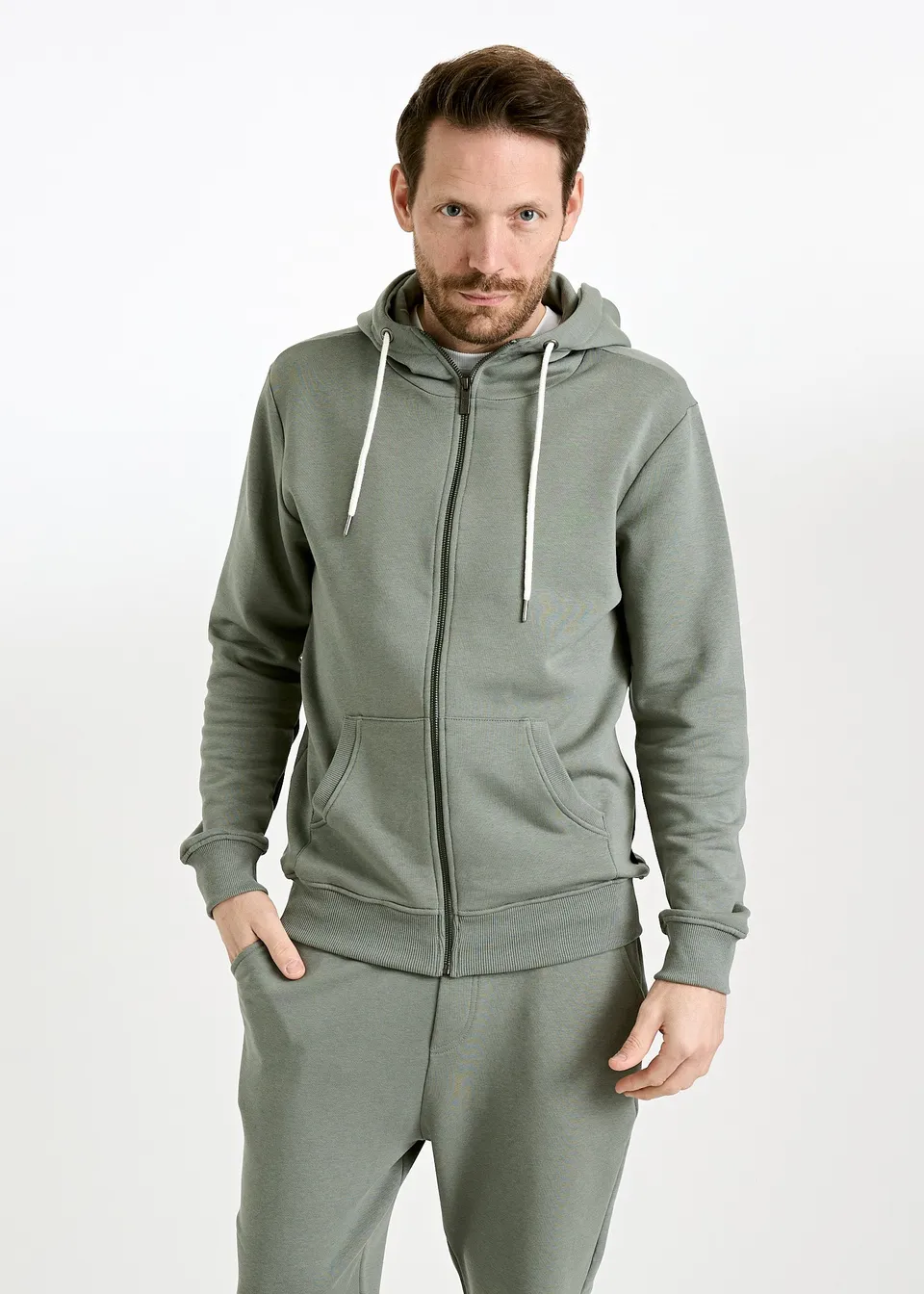 Wijld Sweatjacke Leon Jacke Herren Agave Green Bio
