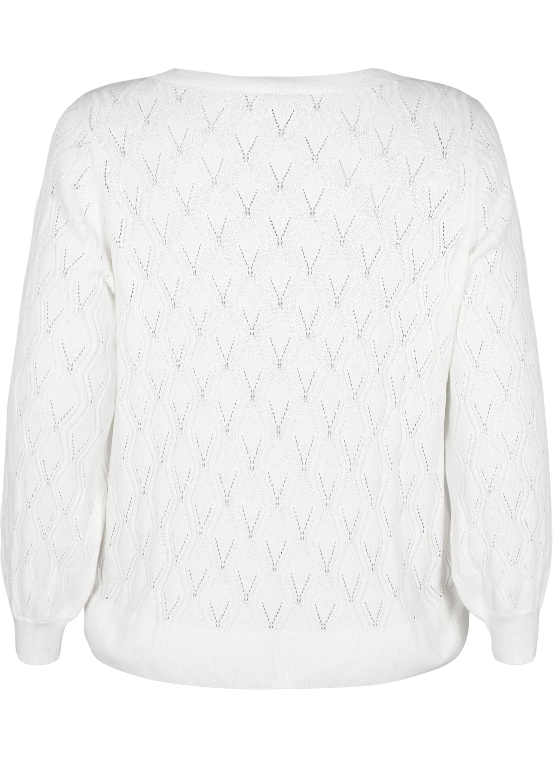 Zizzi Strickpullover Bio-Baumwolle Lochmuster Große Gr.