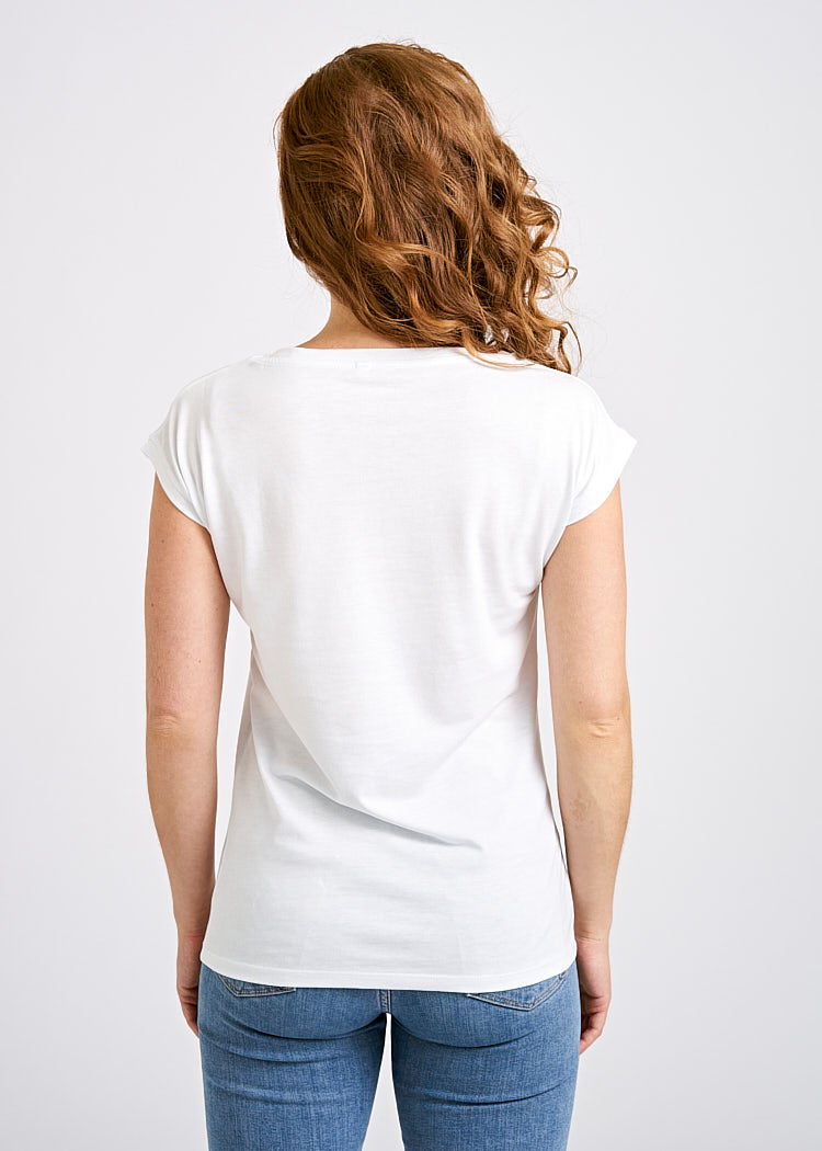Wijld Elena WoodShirt Bright White Damen T-Shirt Weiß