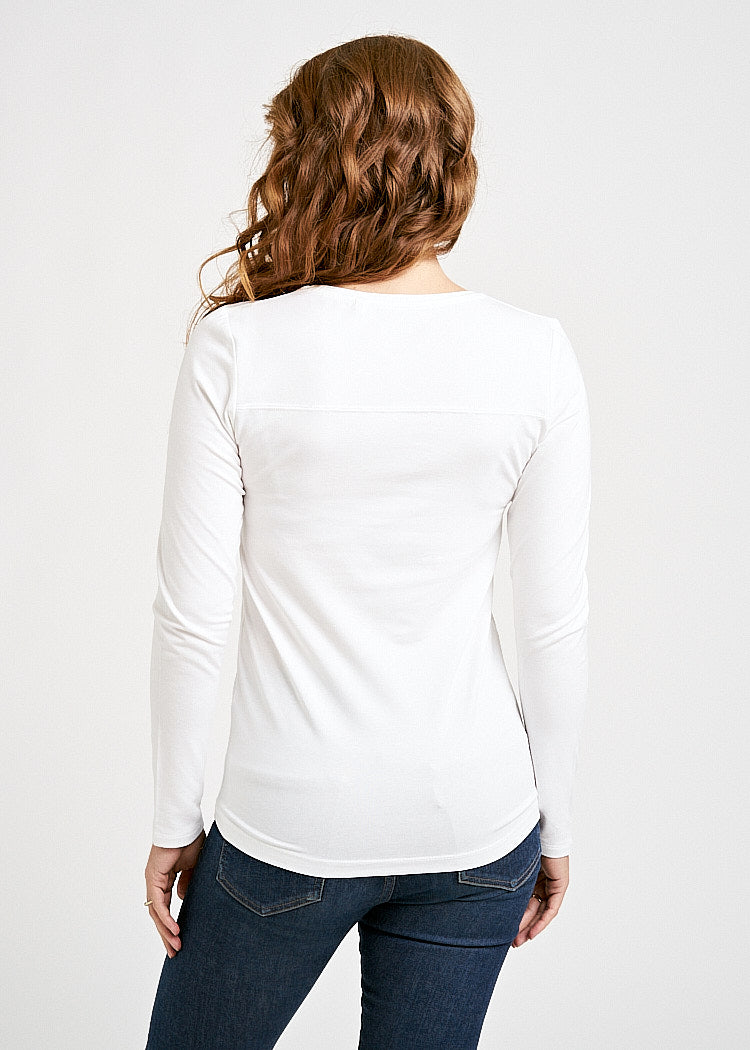 Wijld Maya Damen Langarmshirt Bright White Lyocell
